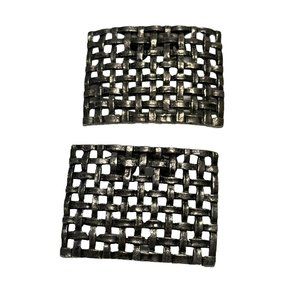 Musi Shoe Clips | Rectangle | Vintage Silver Tone Woven Mesh